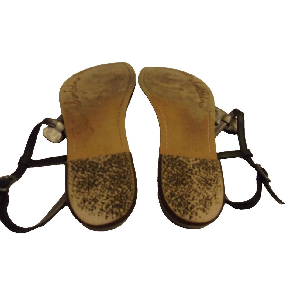 Sam Edelman Grace Sandals Size 7 Beaded Strap Leather Black White Flats - Picture 5 of 5